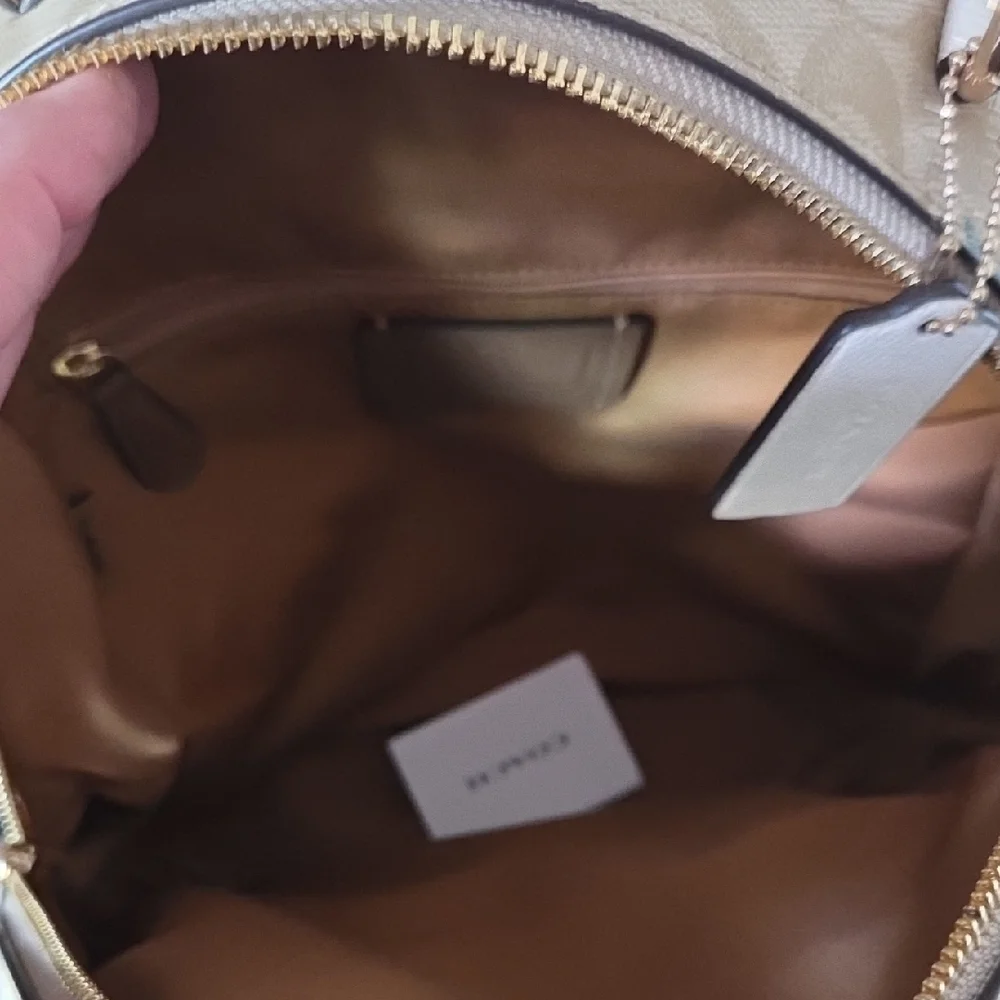 Coach Tan Floral Women's Backpack - Picture 4 of 7